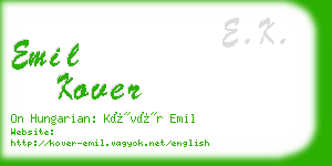 emil kover business card