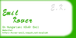 emil kover business card